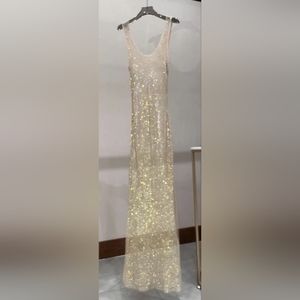 Elegant Cream Sequin Dress